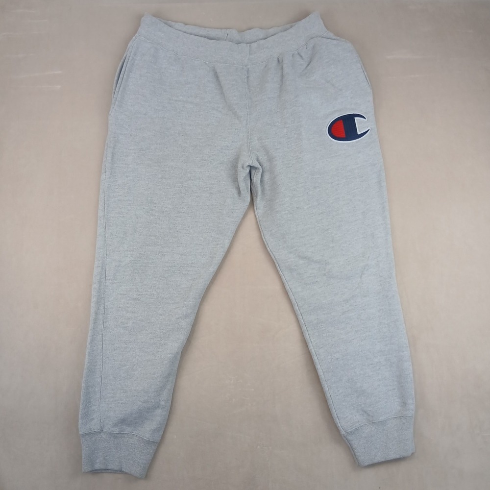 Vintage Champion 2XL Mens Joggers Sweatpants Reverse Weave Gray Heavyweight